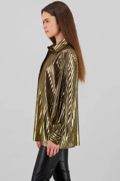 Camisa manga larga metalica rayas