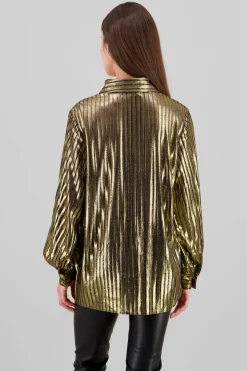 Camisa manga larga metalica rayas