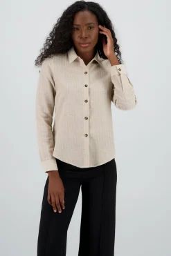 Camisa manga larga rayas detalle botones