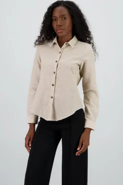 Camisa manga larga rayas detalle botones