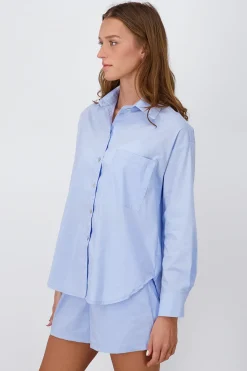 Camisa Manga Largs Oversize Poeplina Hypsters