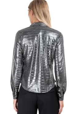 Camisa metálica textura zig zag