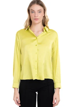 Camisa monocolor satinada