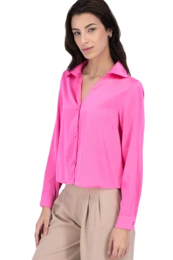 Camisa monocolor satinada