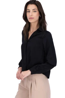 Camisa monocolor satinada