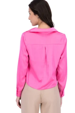 Camisa monocolor satinada