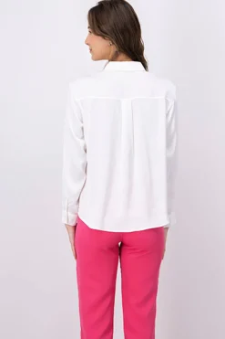 Camisa monocolor satinada