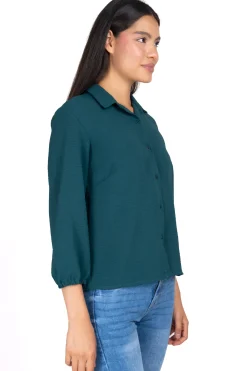 Camisa monocolor texturizada