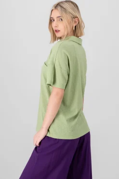 Camisa over manga corta