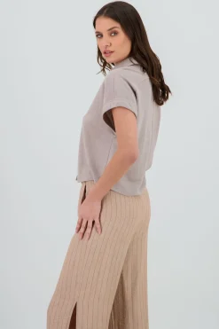 Camisa over manga corta