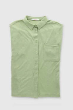 Camisa over manga corta