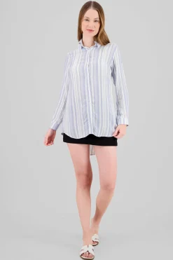 Camisa over manga larga rayas