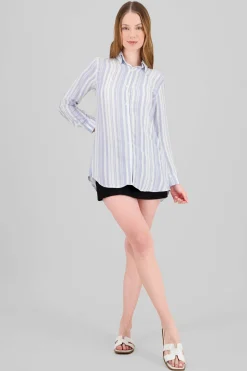 Camisa over manga larga rayas