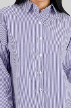 Camisa over rayas detalle abertura