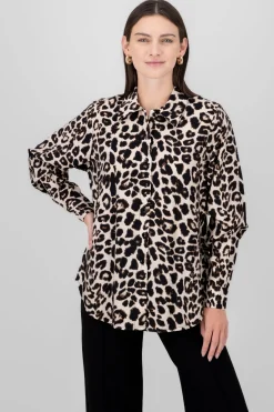 Camisa oversize animal print