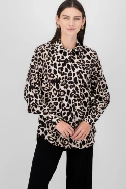Camisa oversize animal print