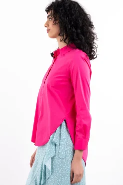 Camisa oversize asimétrica lisa