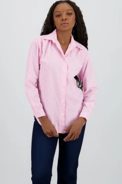 Camisa oversize detalle rayas