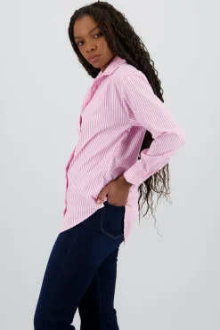 Camisa oversize detalle rayas