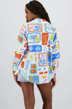 Camisa oversize manga larga detalle botones