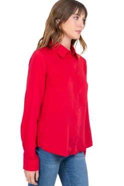 Camisa puños plisados satín