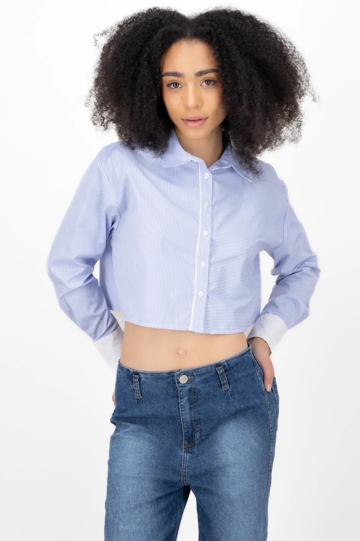 Camisa rayas contraste puños