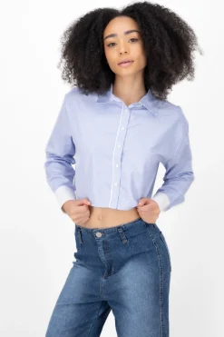 Camisa rayas contraste puños