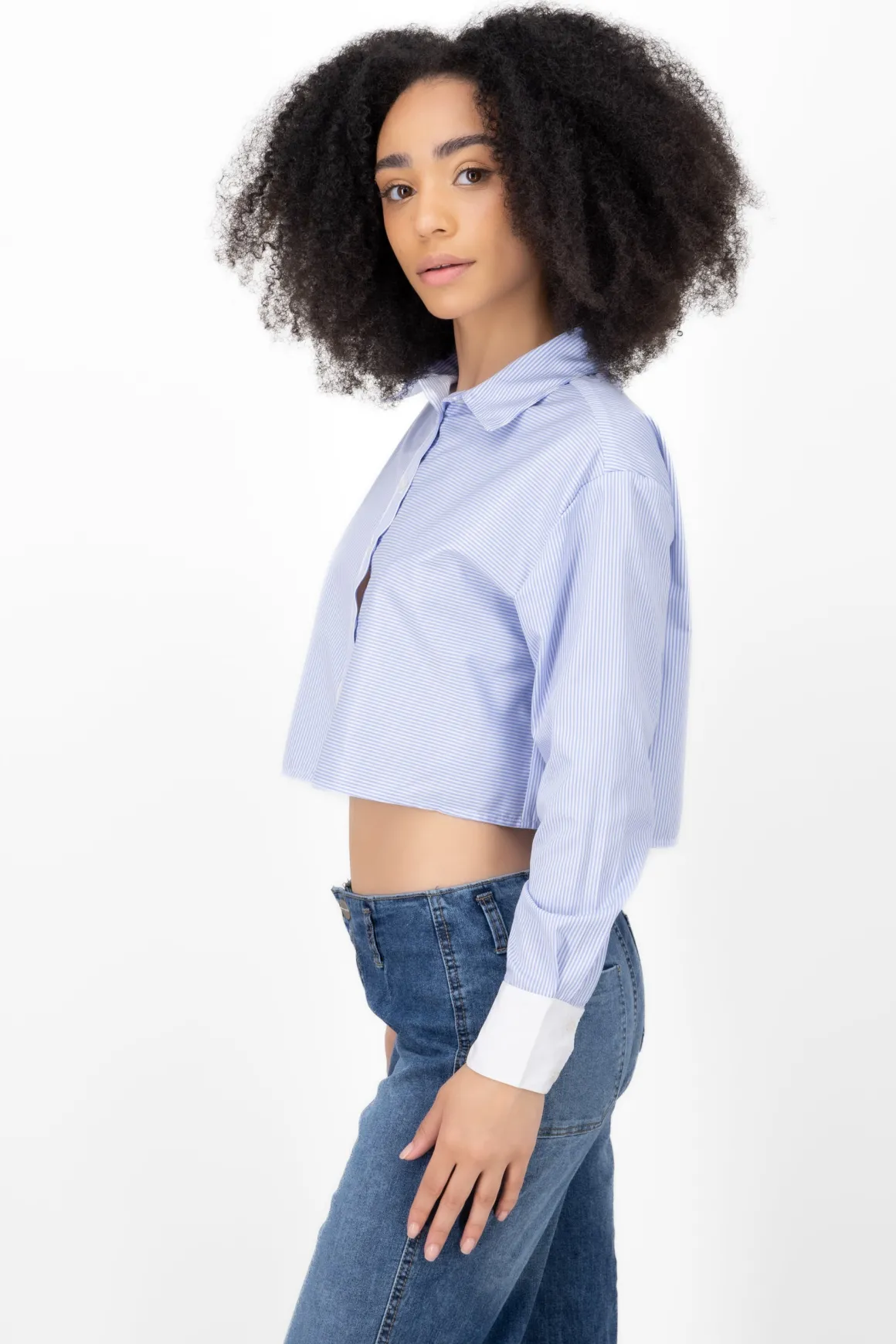 Camisa rayas contraste puños