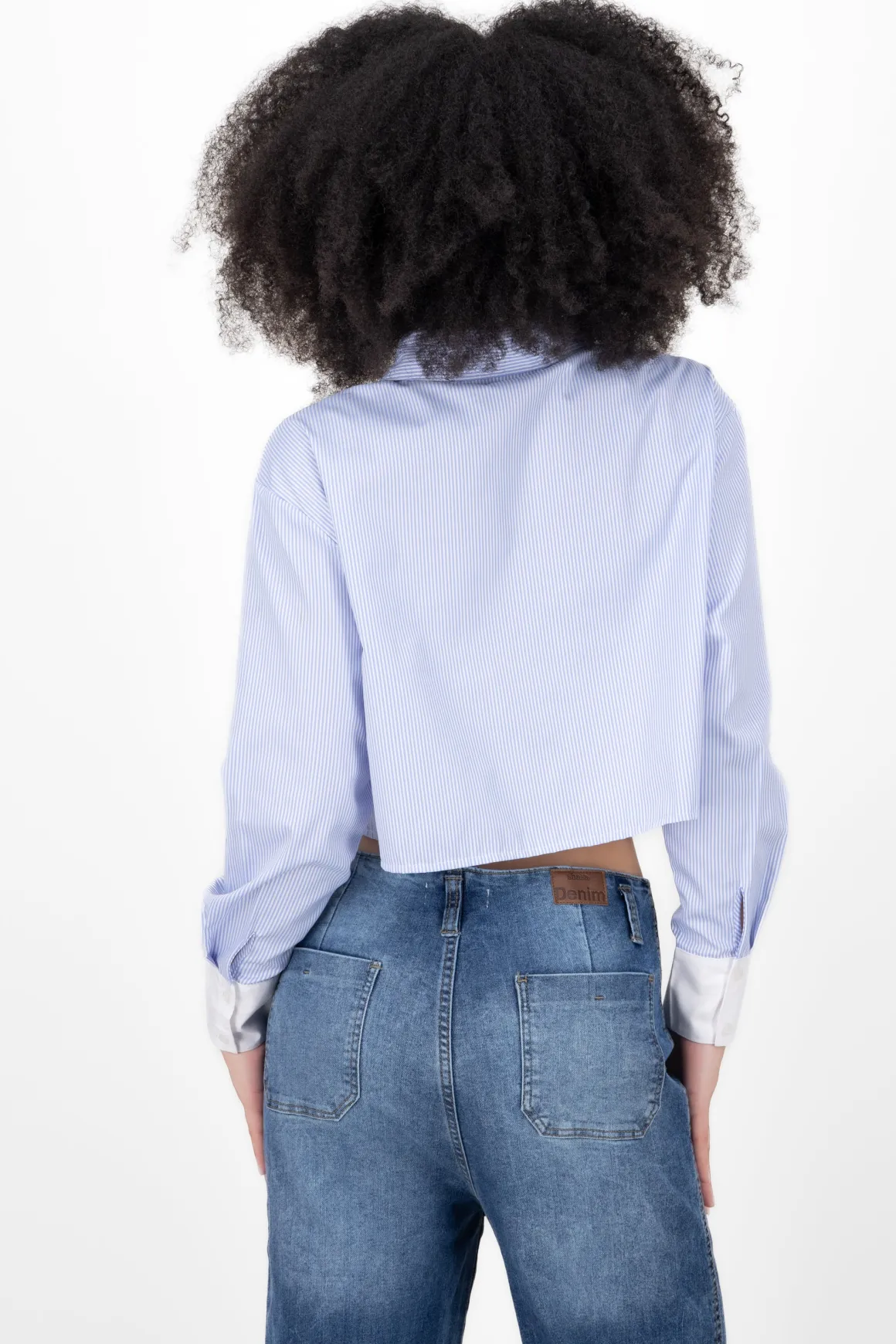 Camisa rayas contraste puños