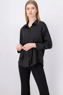 Camisa satinada manga larga