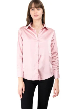 Camisa satinada manga larga