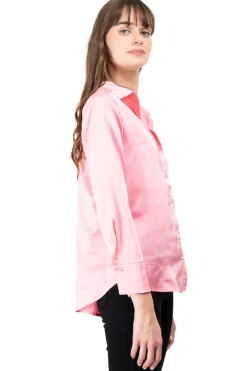 Camisa satinada manga larga