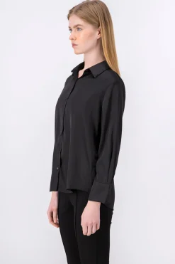 Camisa satinada manga larga