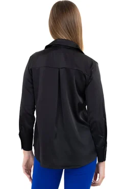 Camisa satinada manga larga