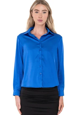 Camisa satinada monocolor