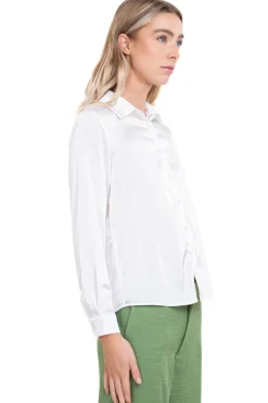 Camisa satinada monocolor