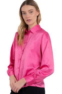 Camisa satín botones