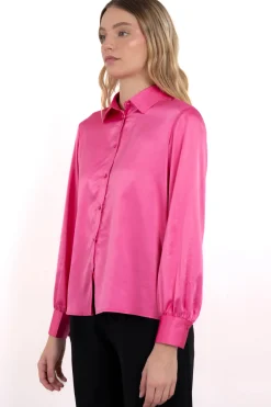 Camisa satín botones