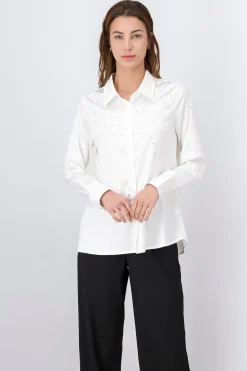 Camisa satín brillos