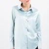 Camisa satín cuello solapa
