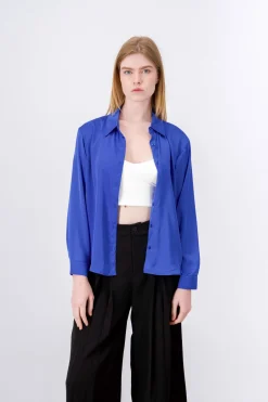 Camisa Satín Manga Larga