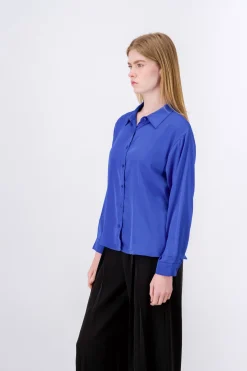 Camisa Satín Manga Larga