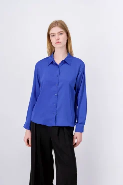 Camisa Satín Manga Larga