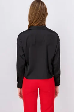 Camisa satín manga larga