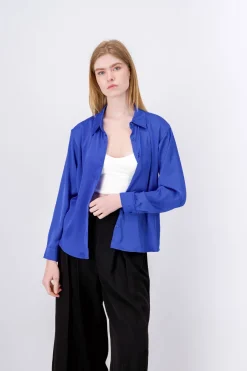 Camisa Satín Manga Larga