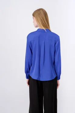 Camisa Satín Manga Larga