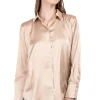 Camisa satín manga larga botones