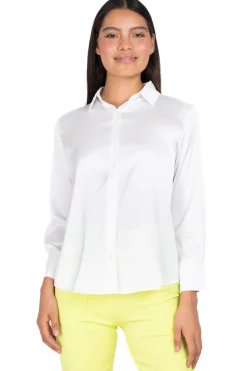 Camisa satín manga larga botones