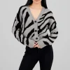 Cardigan botones animal print zebra