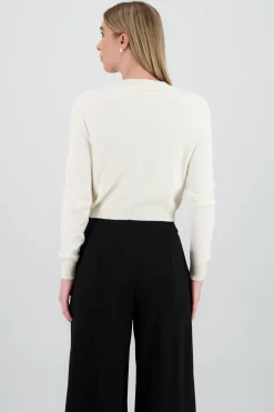 Cardigan con cuello redondo botones dorados Hyp